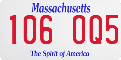 MA license plate 106OQ5