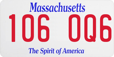 MA license plate 106OQ6