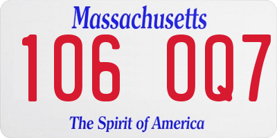 MA license plate 106OQ7
