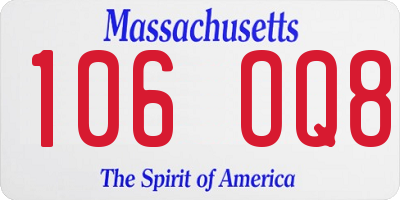 MA license plate 106OQ8