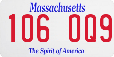 MA license plate 106OQ9