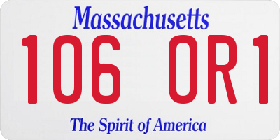 MA license plate 106OR1