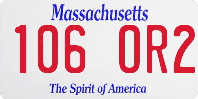 MA license plate 106OR2