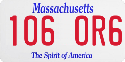 MA license plate 106OR6