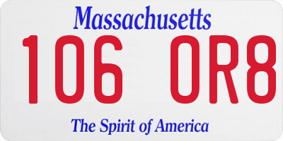 MA license plate 106OR8