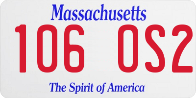 MA license plate 106OS2