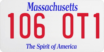 MA license plate 106OT1