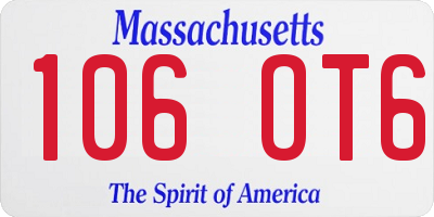 MA license plate 106OT6