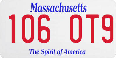 MA license plate 106OT9