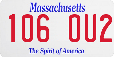 MA license plate 106OU2