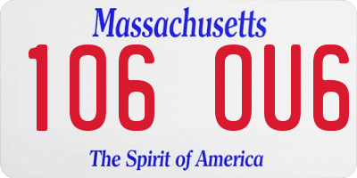 MA license plate 106OU6