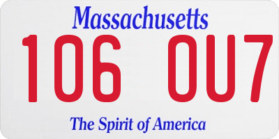 MA license plate 106OU7