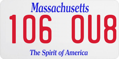 MA license plate 106OU8