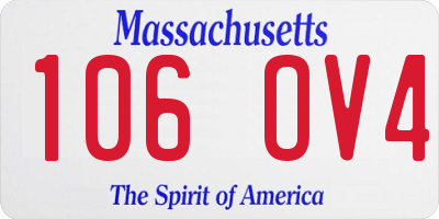 MA license plate 106OV4