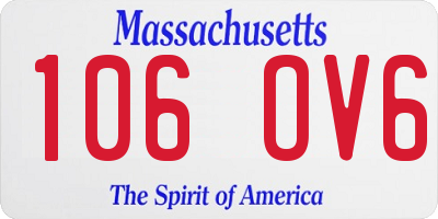 MA license plate 106OV6