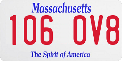 MA license plate 106OV8