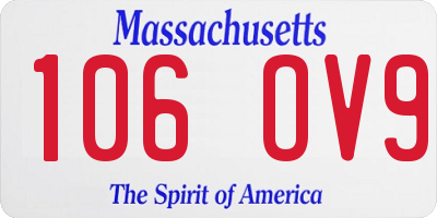 MA license plate 106OV9
