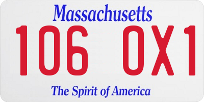 MA license plate 106OX1