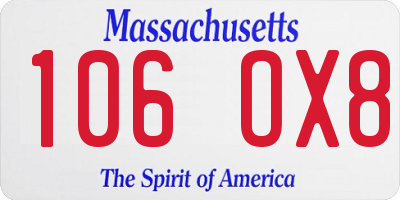 MA license plate 106OX8
