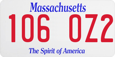 MA license plate 106OZ2