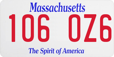 MA license plate 106OZ6