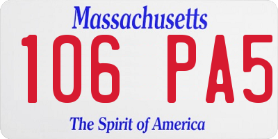 MA license plate 106PA5