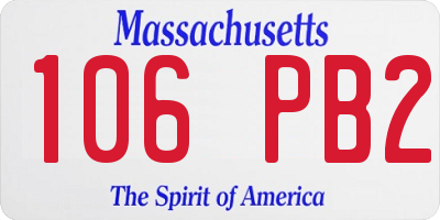 MA license plate 106PB2