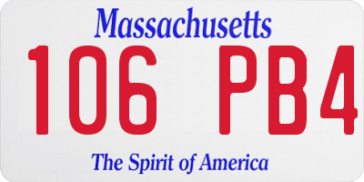 MA license plate 106PB4