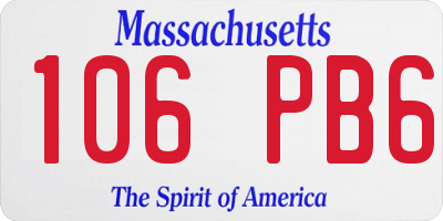 MA license plate 106PB6