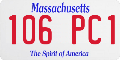 MA license plate 106PC1