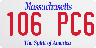 MA license plate 106PC6