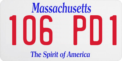 MA license plate 106PD1