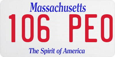 MA license plate 106PE0