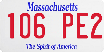 MA license plate 106PE2