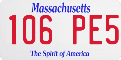 MA license plate 106PE5