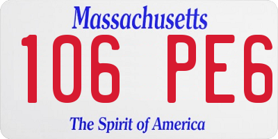 MA license plate 106PE6