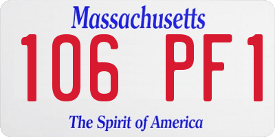 MA license plate 106PF1