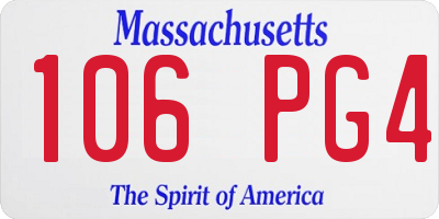 MA license plate 106PG4