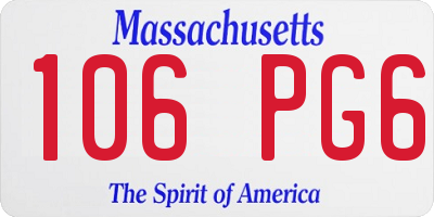 MA license plate 106PG6