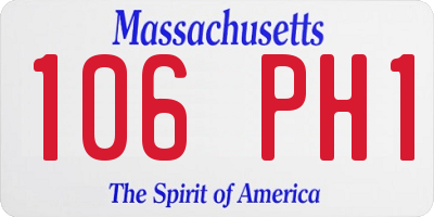 MA license plate 106PH1