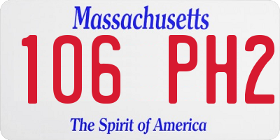 MA license plate 106PH2