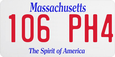 MA license plate 106PH4