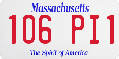MA license plate 106PI1