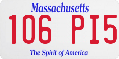 MA license plate 106PI5