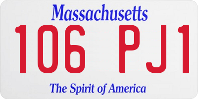 MA license plate 106PJ1