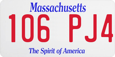 MA license plate 106PJ4