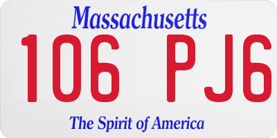 MA license plate 106PJ6