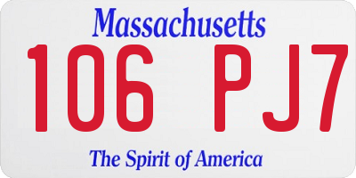 MA license plate 106PJ7