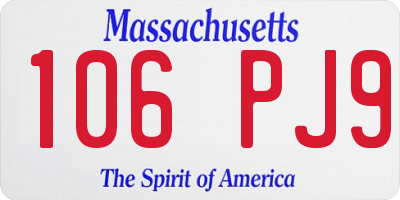 MA license plate 106PJ9