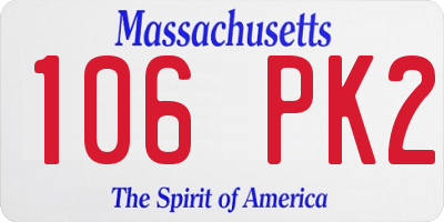 MA license plate 106PK2